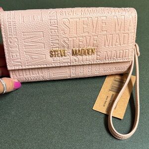Steve Madden Embossed Pink Wristlet